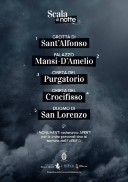 grafica, eventi, poster, manifesto, arte, cultura, teatro, scala di notte, costiera amalfitana, daniele barone