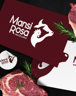 mansi rosa, macelleria, logo design, identità visiva, social media content, design, visual design, daniele barone