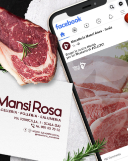 mansi rosa, macelleria, logo design, identità visiva, social media content, design, visual design, daniele barone